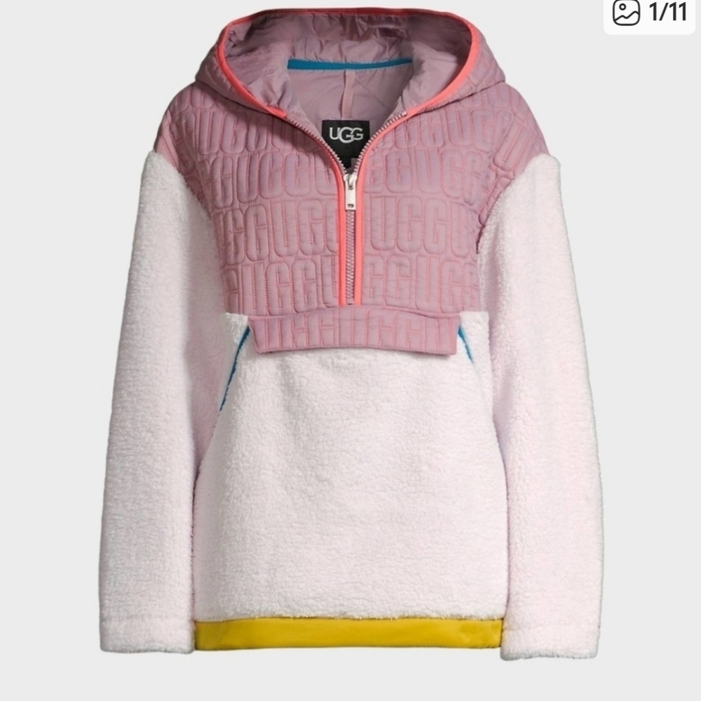 Ugg Iggy Sherpa Half Zip Pullover Sweater EUC